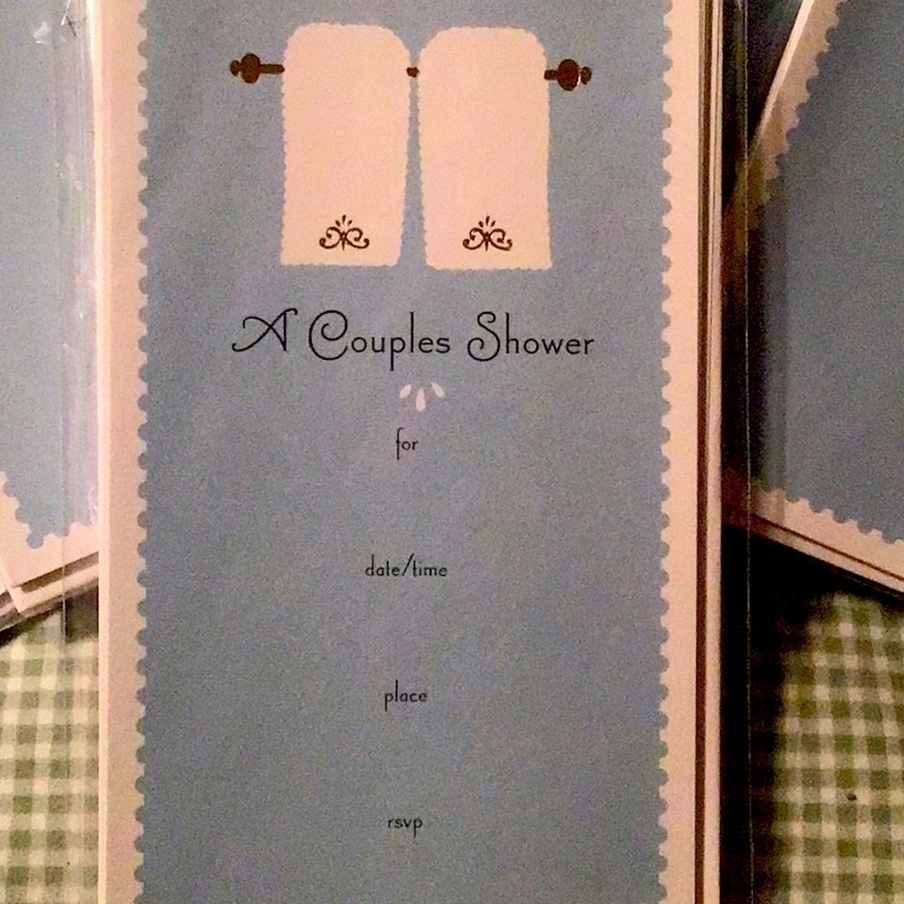 Six packages of Couple Shower invites. 10 invites and envelopes per package